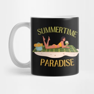 Hello summer Beach summertime Adventure travel lover palm tree sun Mug